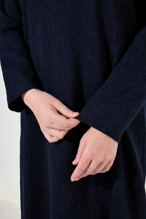 Sweatkleid, Blätter, Stehkragen, Langarm, Biobaumwolle