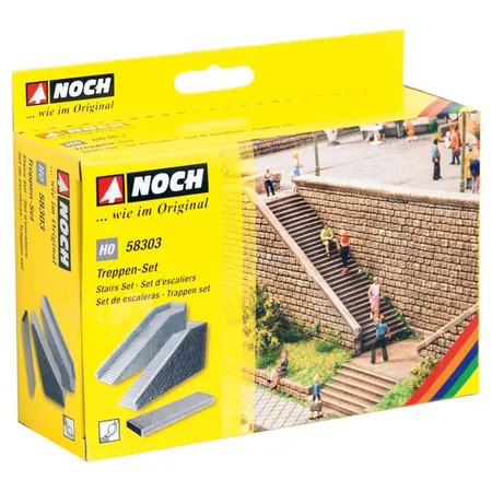 NOCH 58303- Treppen-Set, 3 Teile, H0