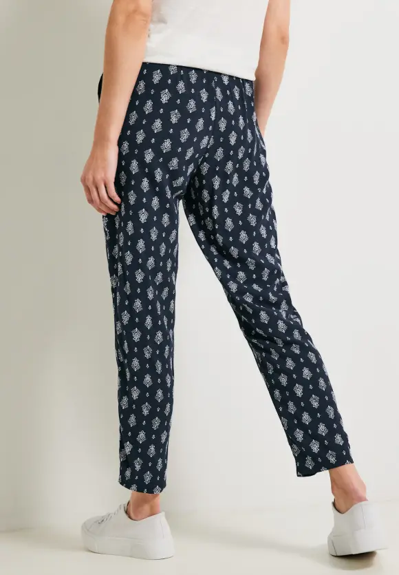 Casual Fit Hose mit Print - deep blue