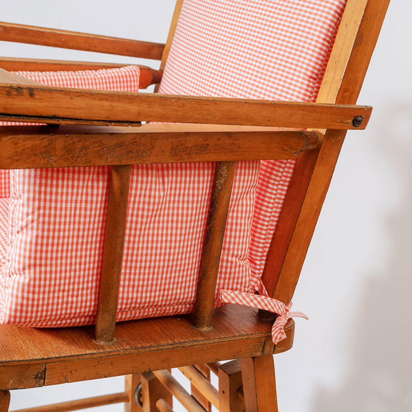 Papate Coussin de Chaise Haute en Coton Bio vichy - 31x16x27 cm