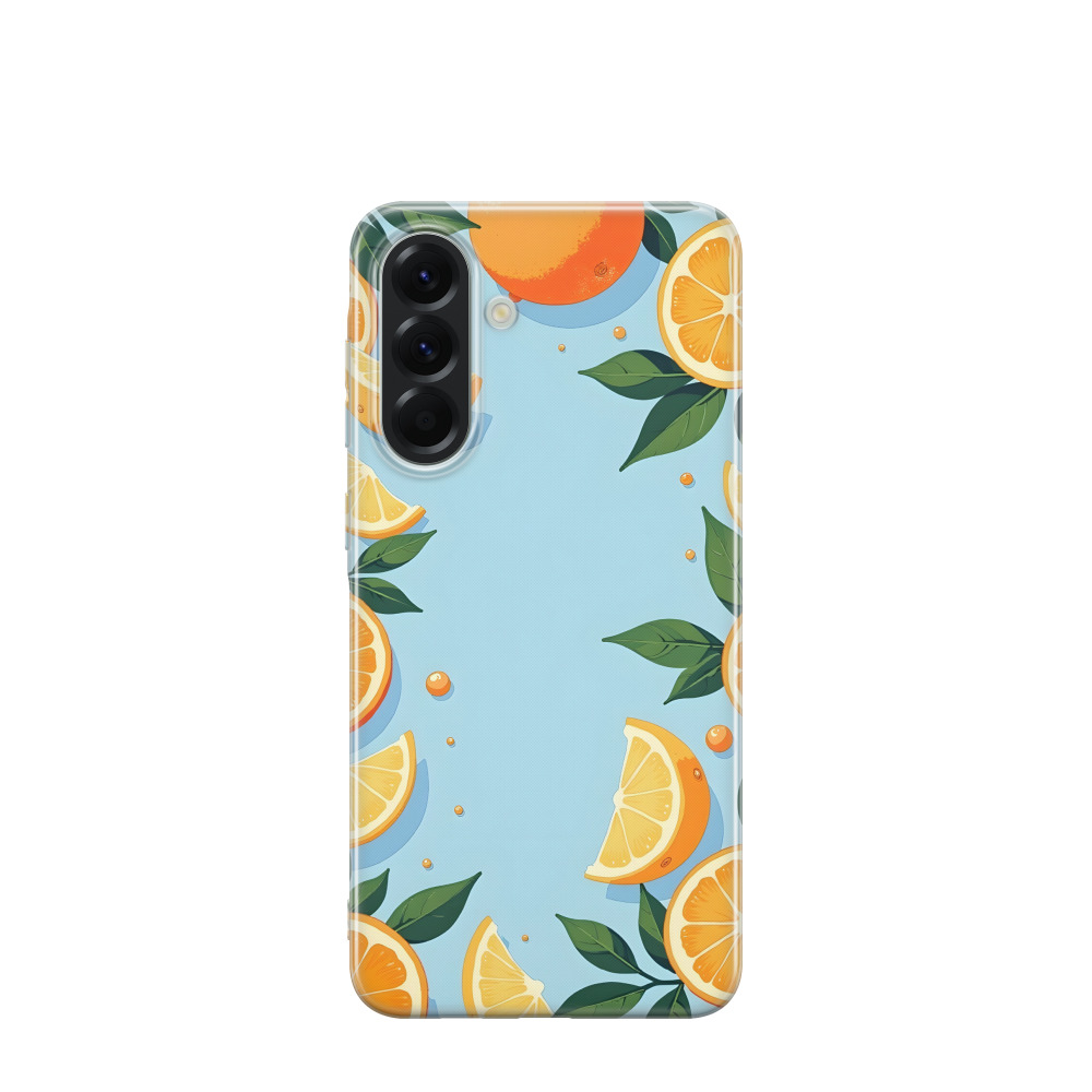 Samsung Galaxy A56 Gummi Hülle Sommer Orange - Blau