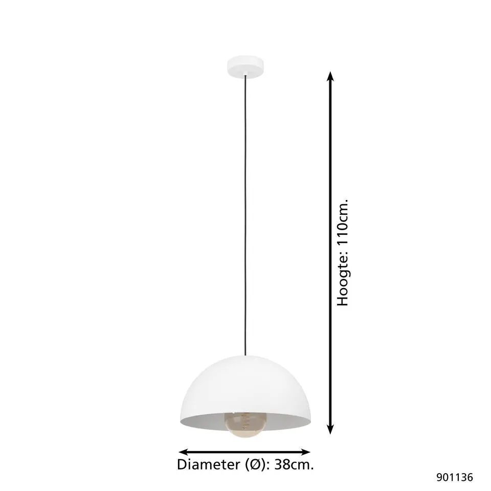 EGLOGaetanoHanglamp-E27 - 1Lichts-Ø38cm-Wit