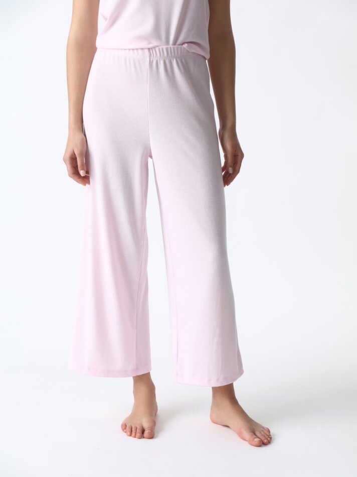 Calça de pijama canelada - Rosa