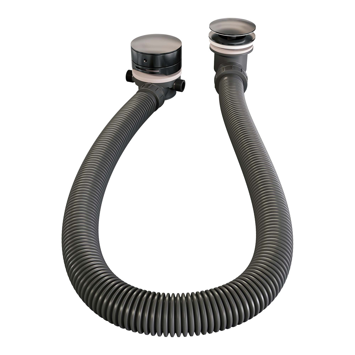Brauer Stripe inbouw badkraan met badvulcombinatie en staafhanddouche gunmetal geborsteld PVD