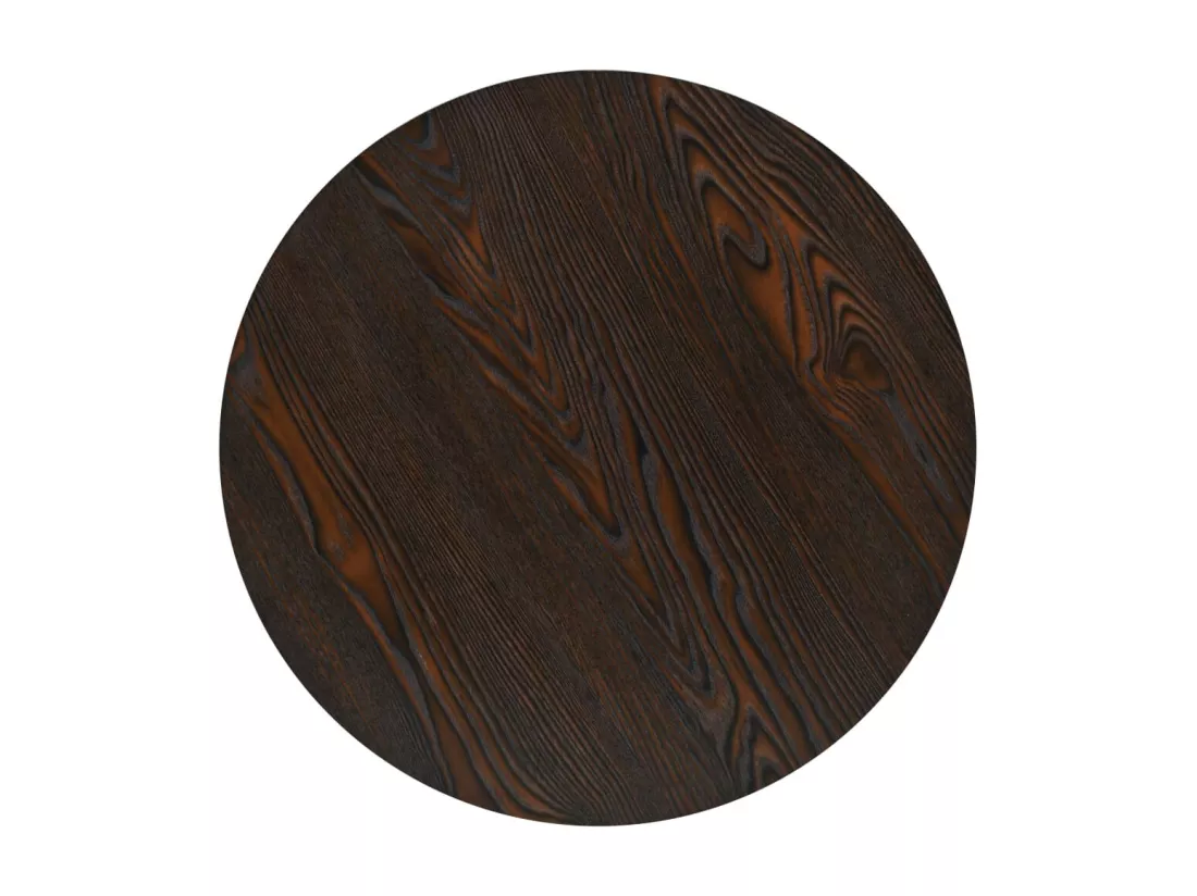 Table de bistro MDF et acier Rond 60 x 75 cm Frêne foncé