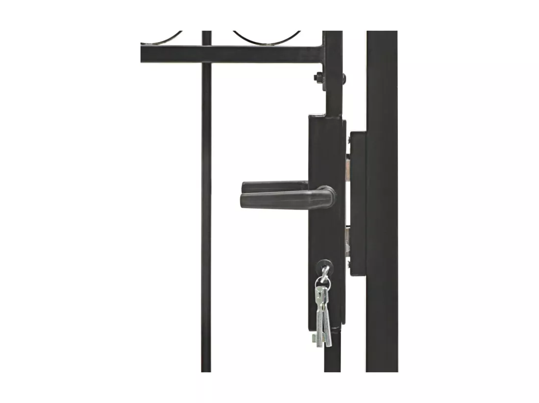 Portail de jardin avec dessus arqué Acier 100 x 125 cm Noir