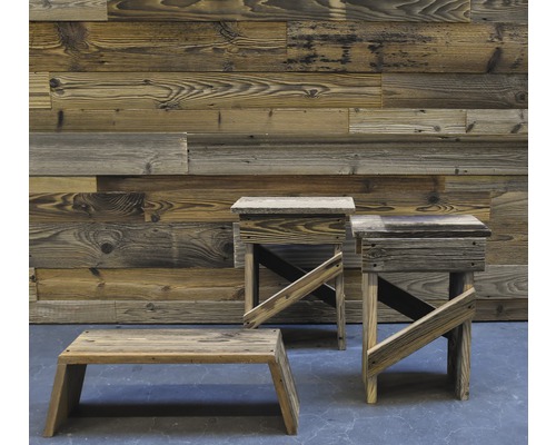 Buildify gerecycled houtbord, zongebleekt sparren-/den-/sparrenhout, 20x120-160 mm, lengte: 1000 mm