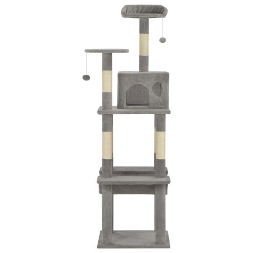 Arranhador para gatos com corda de sisal, cinza
