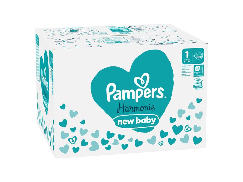 Pampers Windeln Harmonie Newborn Grösse 1 Monatsbox 2-5 kg, 180 Stück