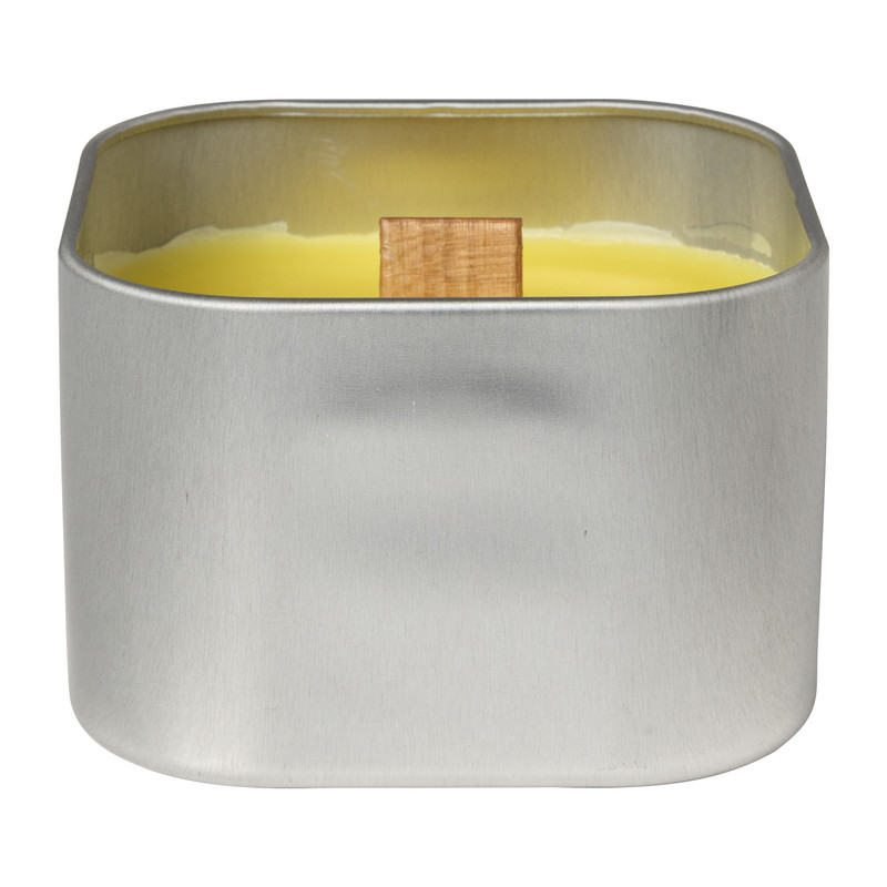 Citronella kaars campinglife - vierkant blik - 7.5x7x5 cm