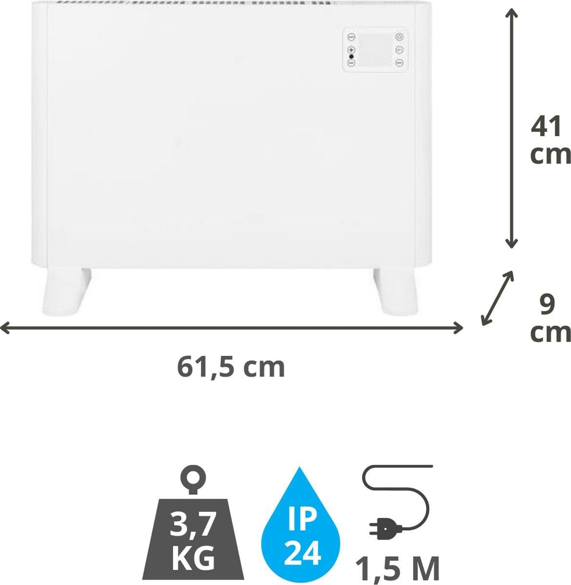Eurom Alutherm Wandheizung 1000 Watt WiFi Steuerung