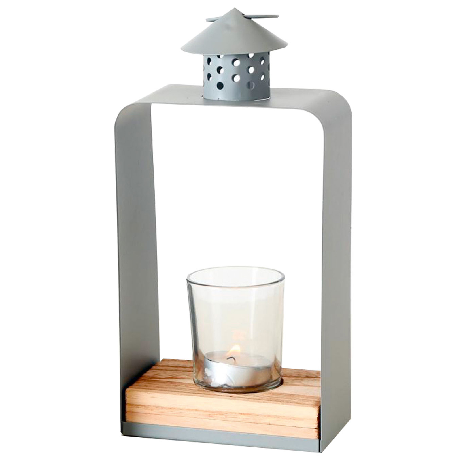 Laterne - grau - Eisen - sortiert - 24 cm hoch