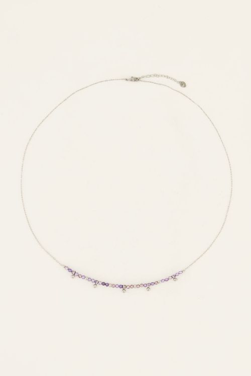 Vintage ketting met lila kralen & bolletjes