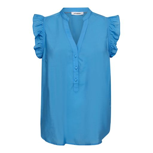 Co'Couture Callum Frill Top, Clear Blue, L
