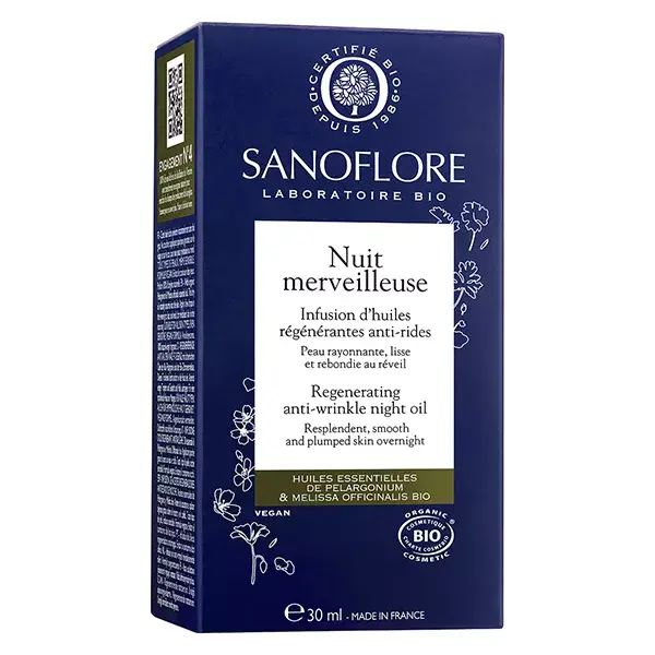 Sanoflore Wonderful Night Infusion de Óleos Orgânicos Regeneradores Antirrugas 30ml