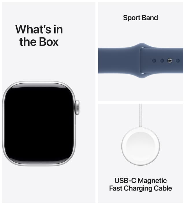 Apple Watch S10 46mm GPS+Cel (Silver Aluminium/Denim sportsrem) S/M