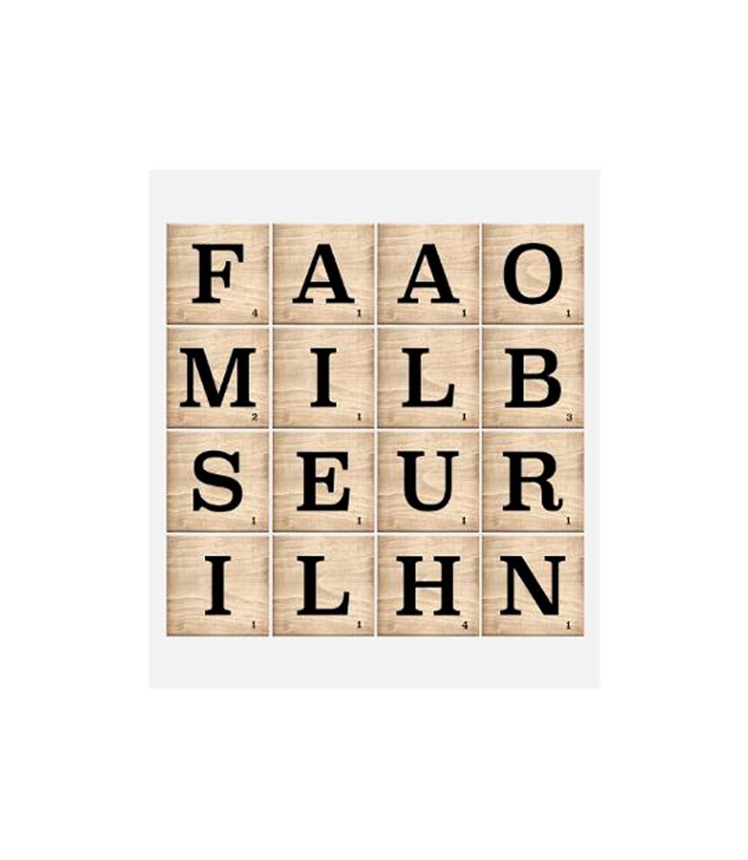 Sticker Relief Lettres 41x41cm Noir