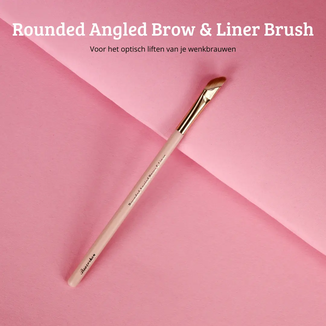 Soft Pink & Gold Rounded Angled Brow & Liner Brush