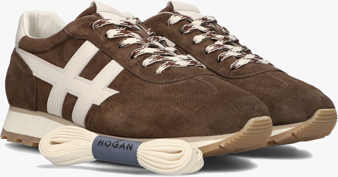 bruine hogan lage sneakers h701 allacciato h