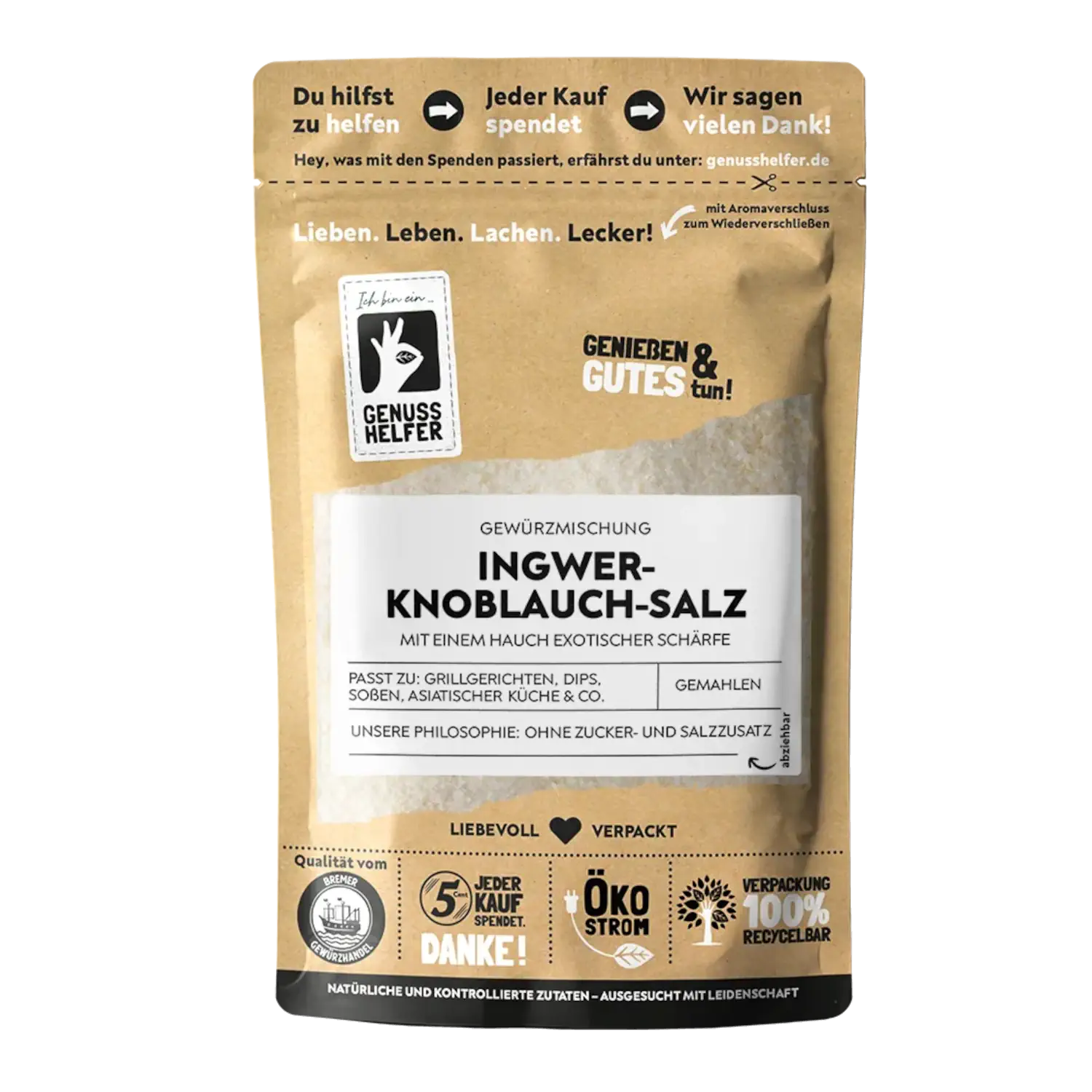 Ingwer Knoblauch Salz, Salzen DaLuxe