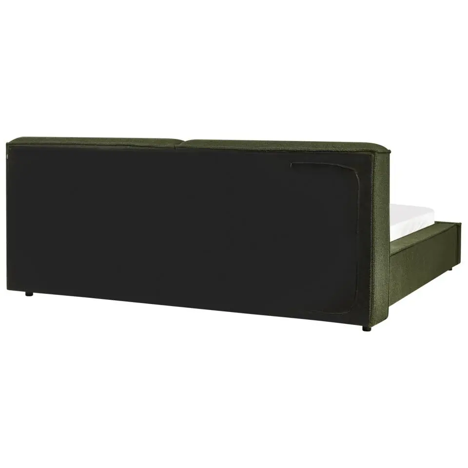 LINARDS - Bed - Donkergroen - 180 x 200 cm - Bouclé