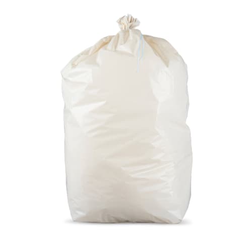 Sacs poubelle 130L PEBD blanc 38µ lien classique Paredes
