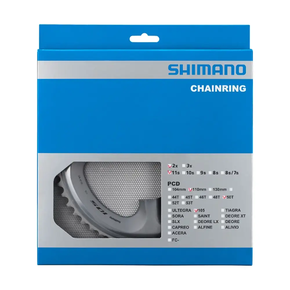 Shimano 105 FC-R7000 Dubbel Kettingblad Zilver 11 Speed