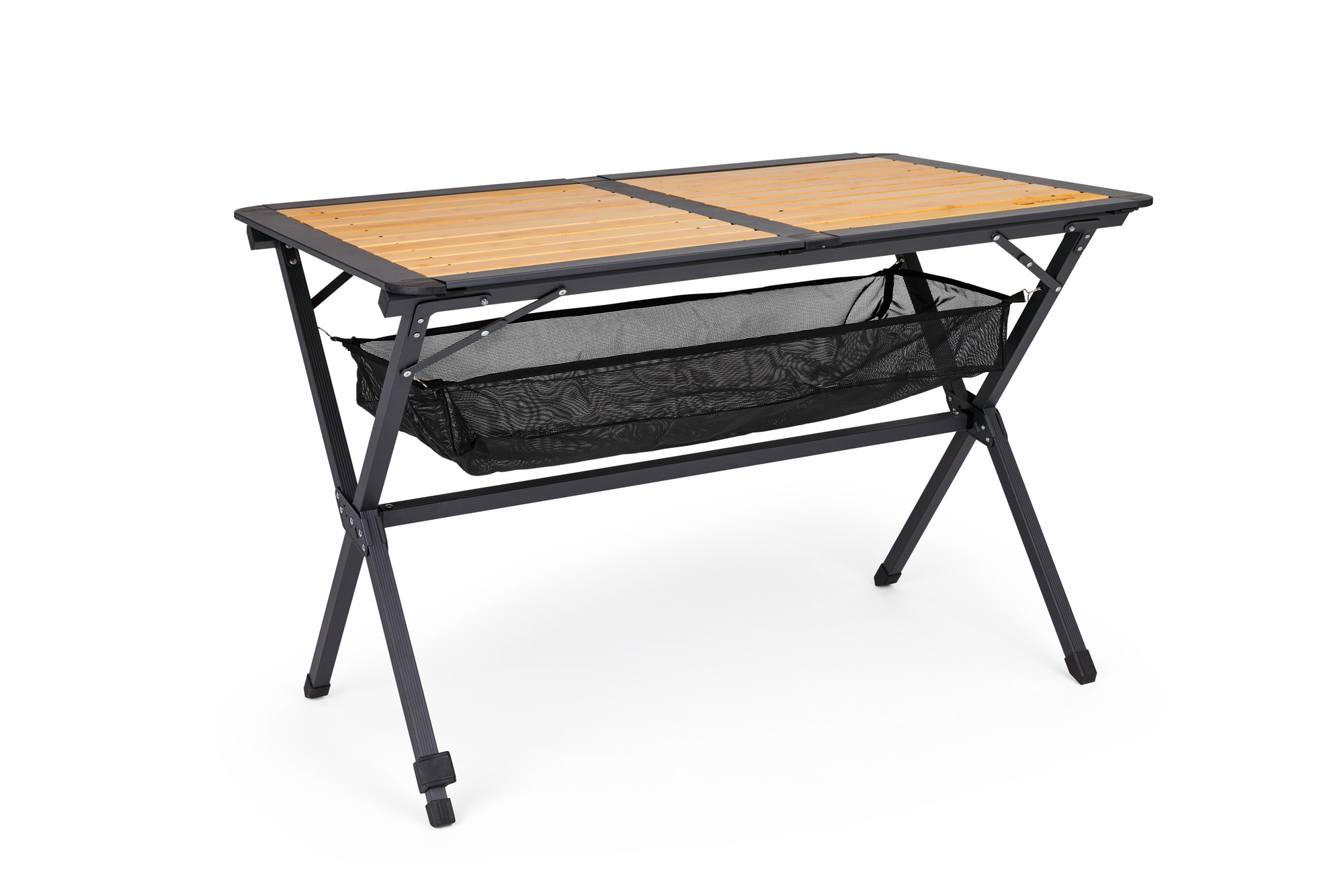 Berger Royal Alu-Bambus Rolltisch schwarz 110 x 70 cm