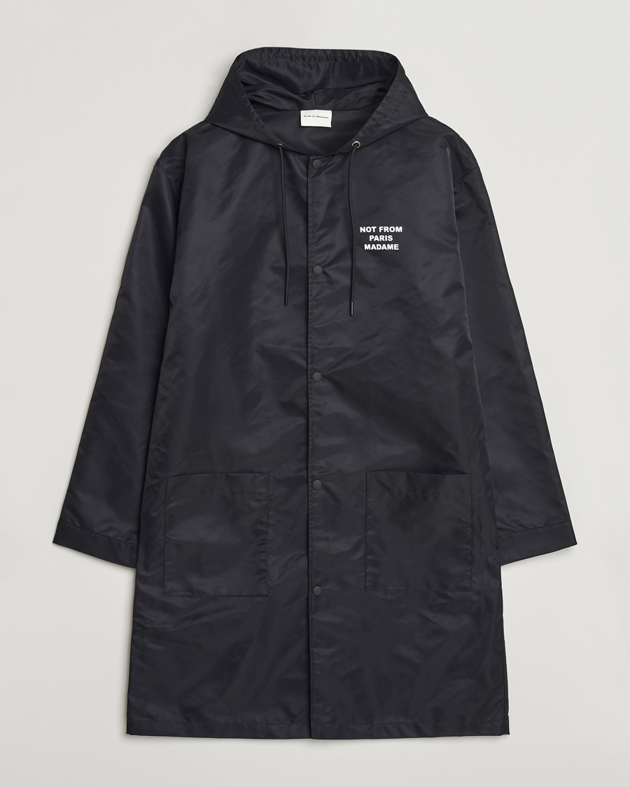 Drôle de Monsieur La Parka Slogan Coat Black