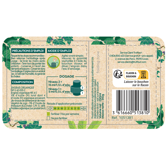 Engrais liquide Truffaut plantes aromatiques 250 ml