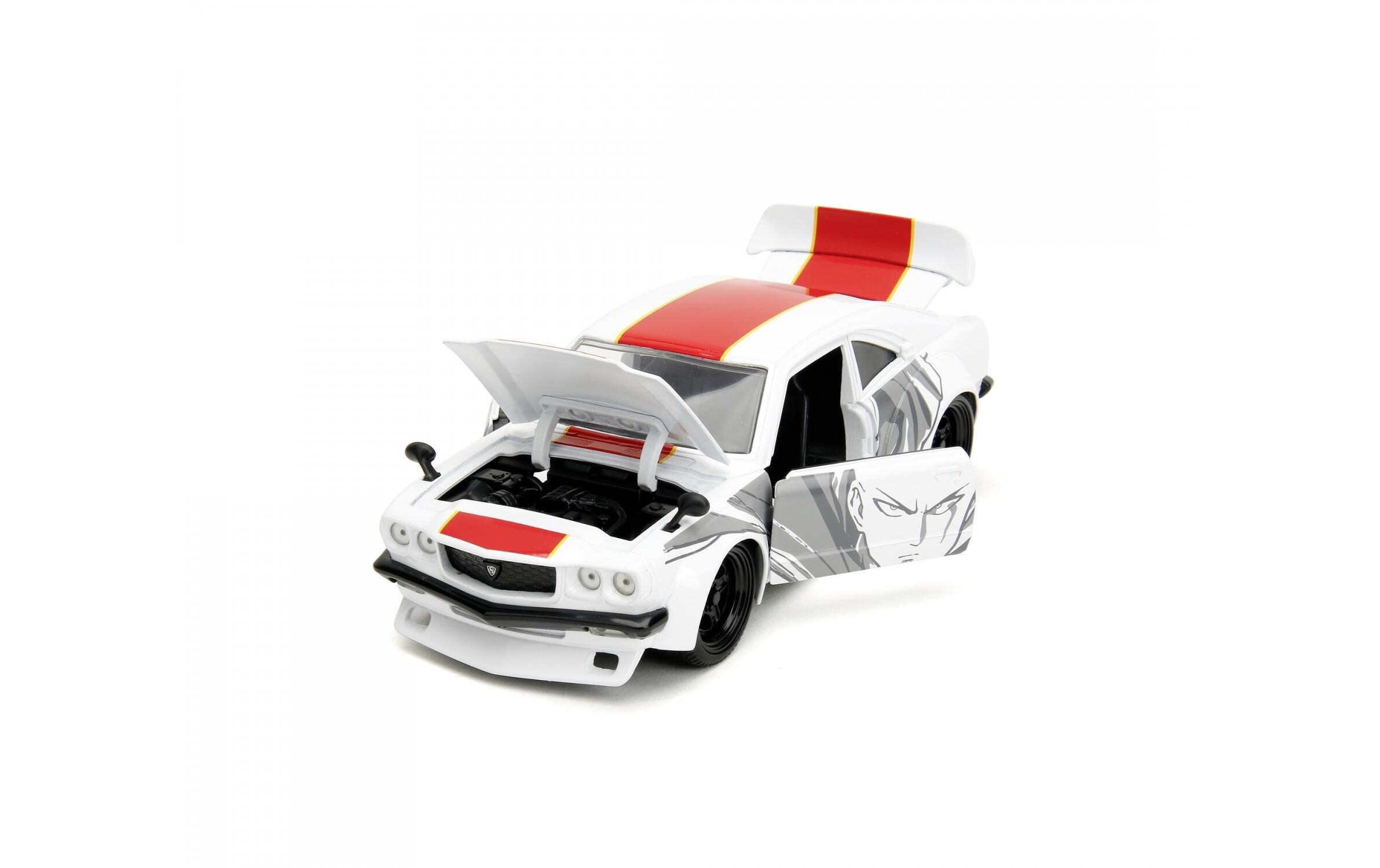 Mazda RX-3 One Punch Man 1:241974 Mazda RX-3 Modellauto mit Saitama Figur