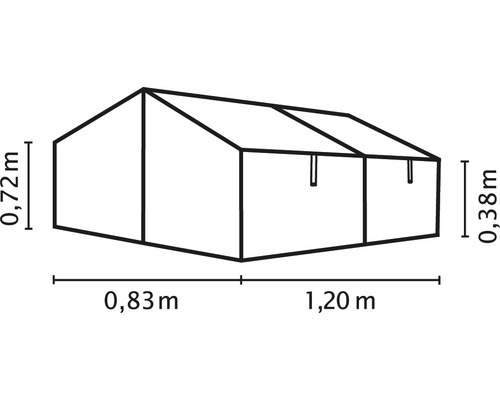 Vitavia Gaia Jumbo kweekkas, enkel veiligheidsglas, 120x80x72 cm