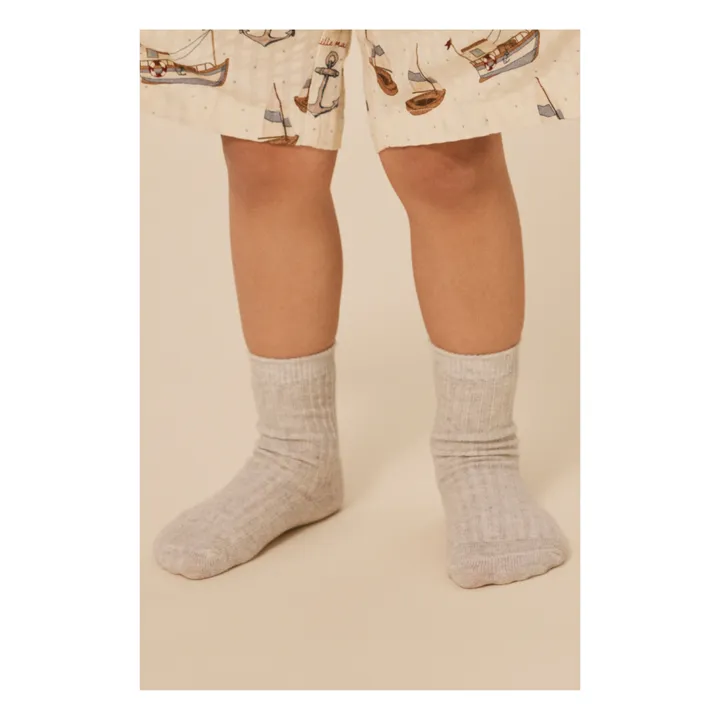 Konges Sløjd Lot 3 Chaussettes Côtelées Coton Bio | Vert kaki