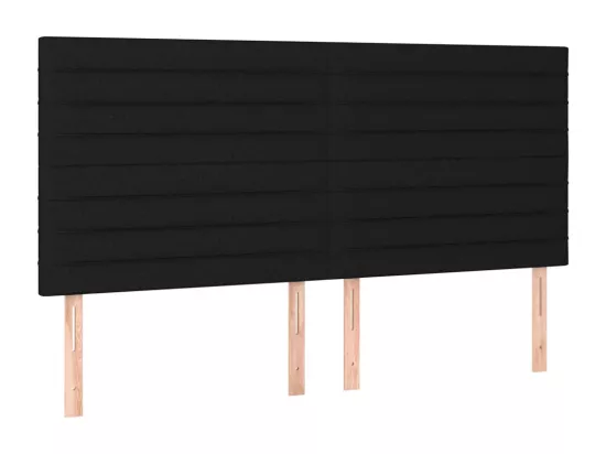 Sommier tapissier avec matelas et LED Noir 160x200 cm Tissu