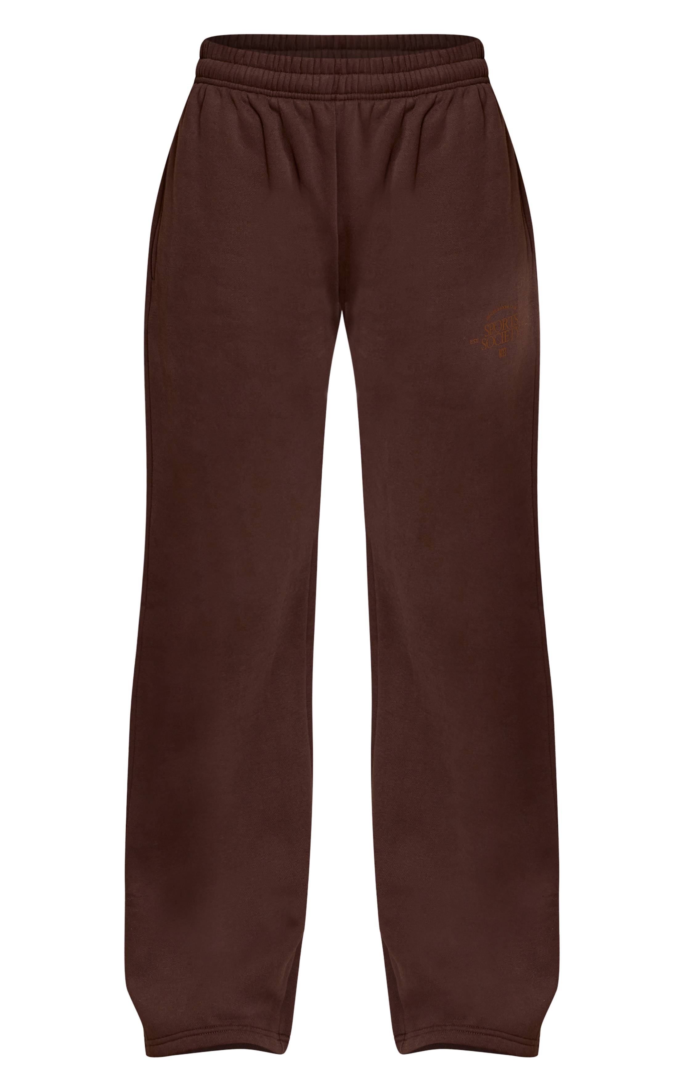 Chocolat Pantalon De Jogging Jambe Droite Plt Sports Society