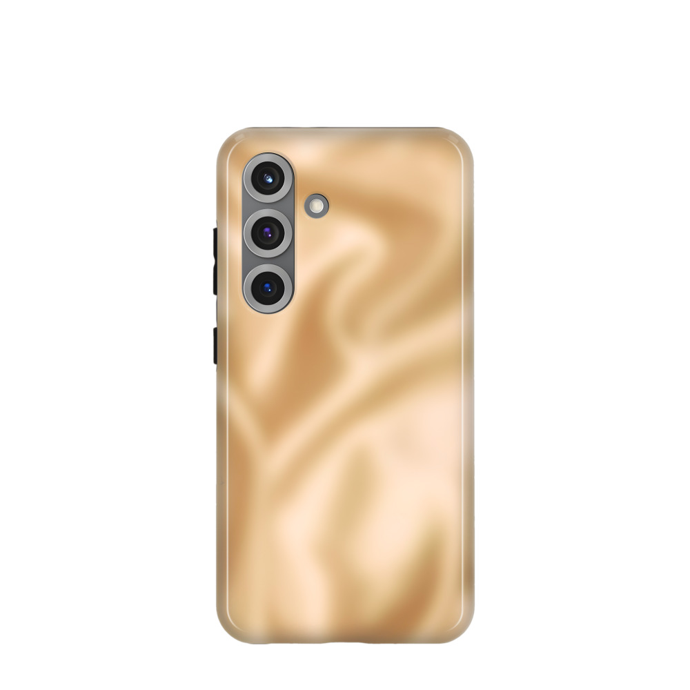 Samsung Galaxy S25 Hybrid (Kunststoff / Gummi) Hülle Seidenglanz 1 - Gold