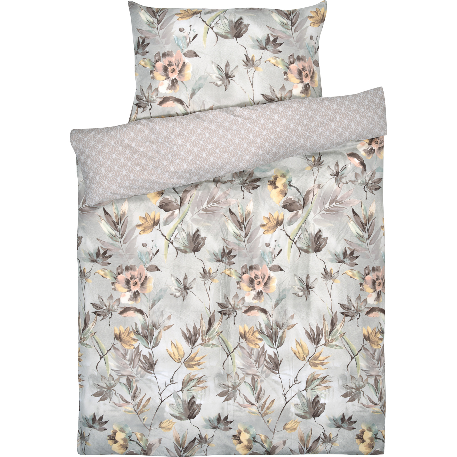 Bettwäsche mit floralem Print 160x210 65x100 Bettanzug Nord