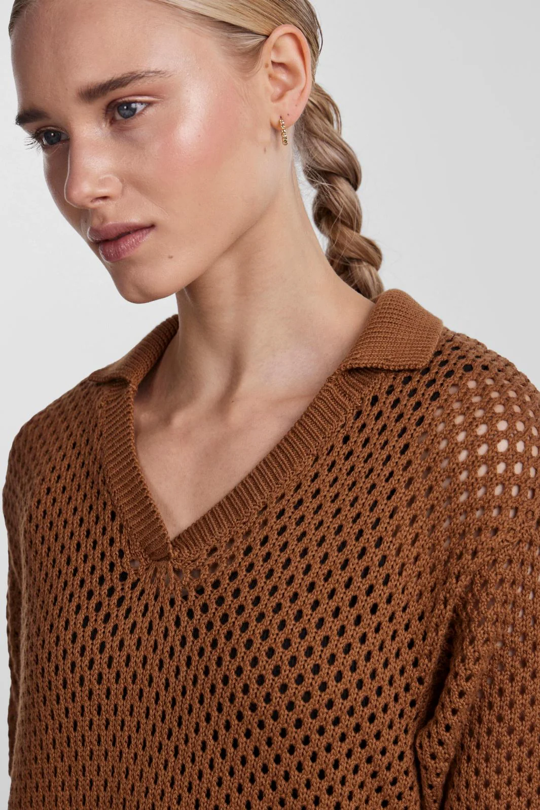 Pieces Pclaya 2/4 Below Knee Polo Knit Dress