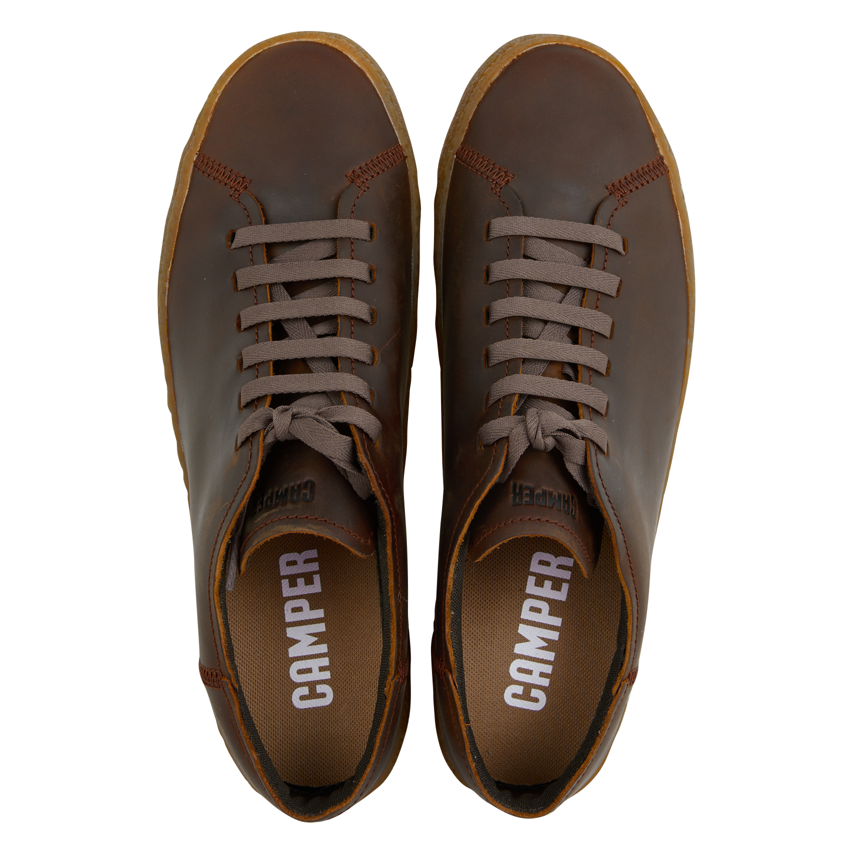 PEU TERRENO - Baskets basses en cuir | Marron