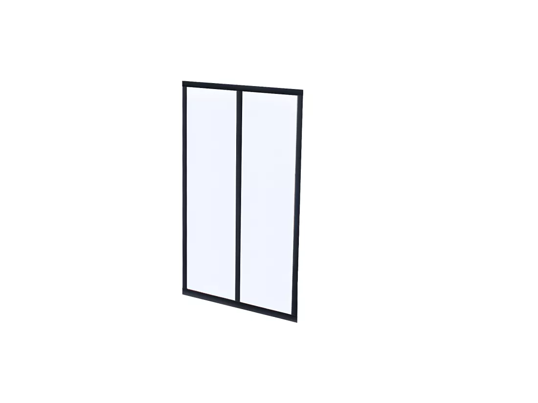 Verrière d'angle atelier en aluminium thermolaqué - L180 x L60 x H130 cm - Noir - BAYVIEW