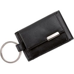 Mini porte-monnaie avec ornement métallique, noir
