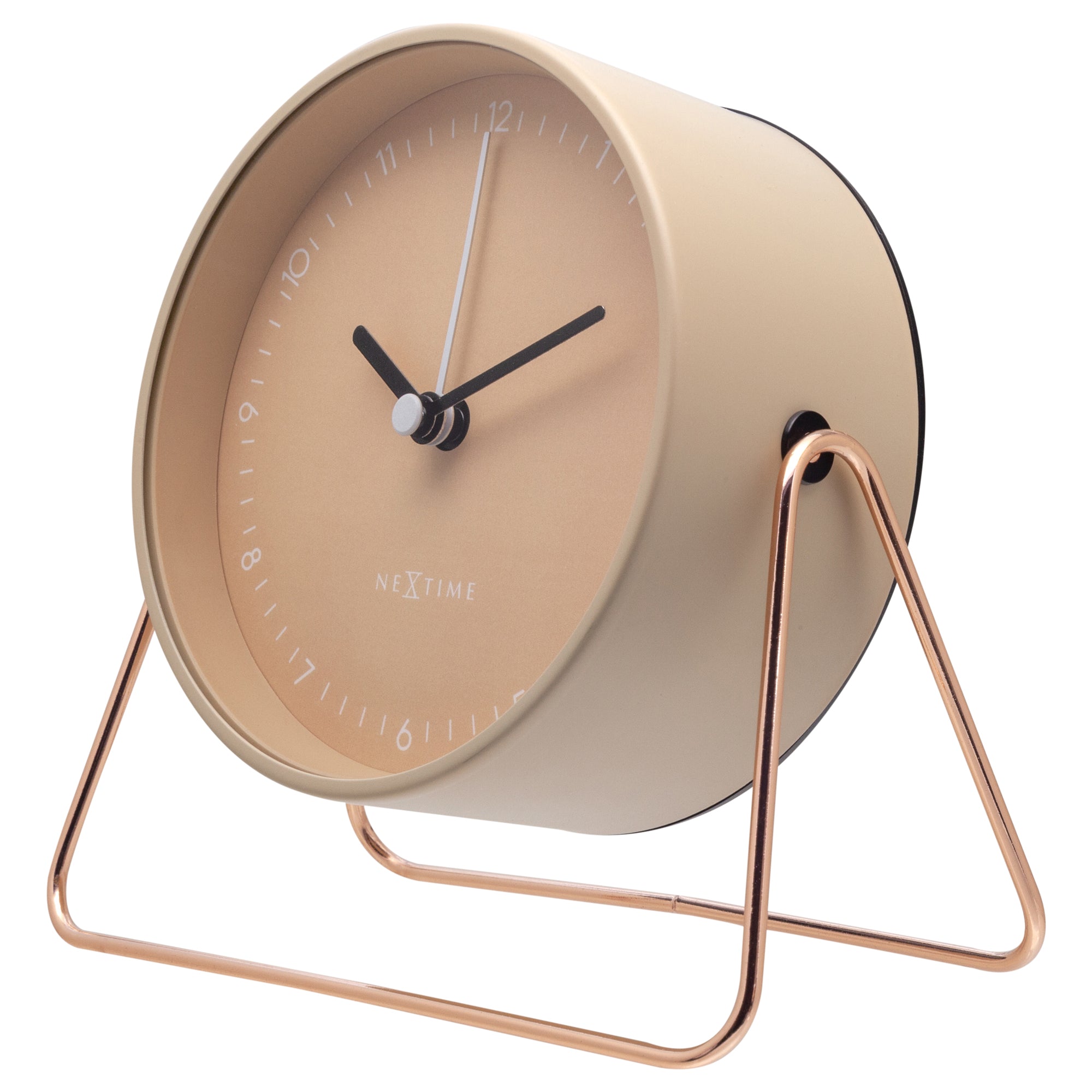 NeXtime - Tafel Wekker 14x13x7cm-Stil-Roze-Metaal-NeXtime 