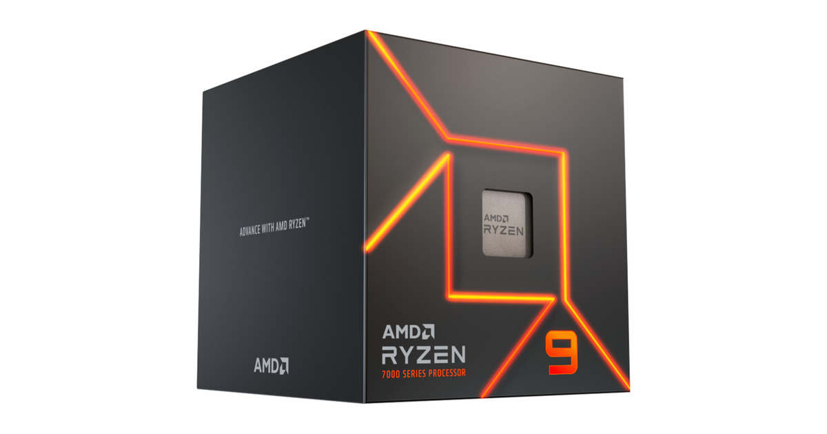 AMDRyzen 9 7900, 3,7 GHz (5.4 GHz Turbo Boost) socket AM5 processor  (Boxed)