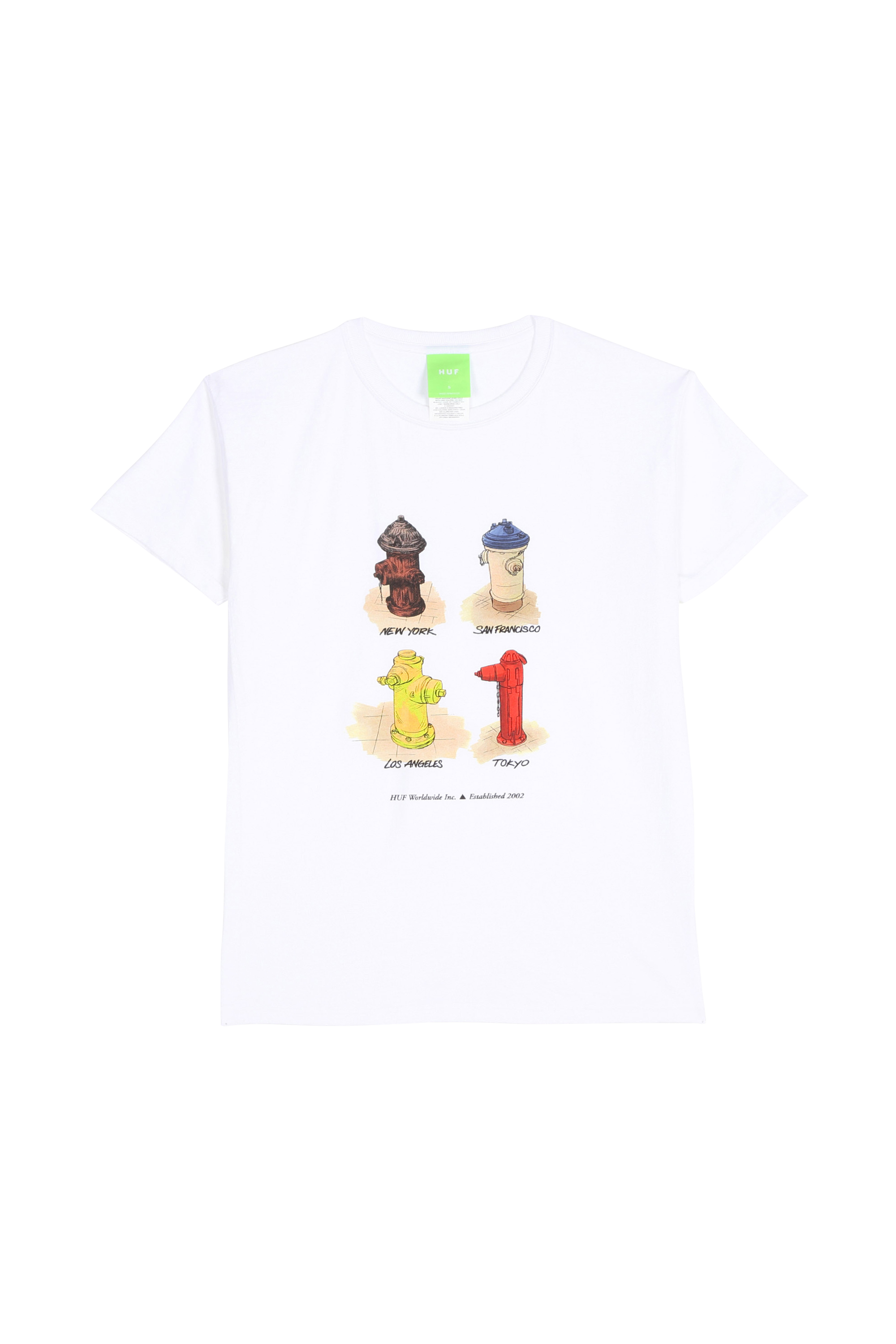 HUF T-SHIRT ALL CITIES Blanc