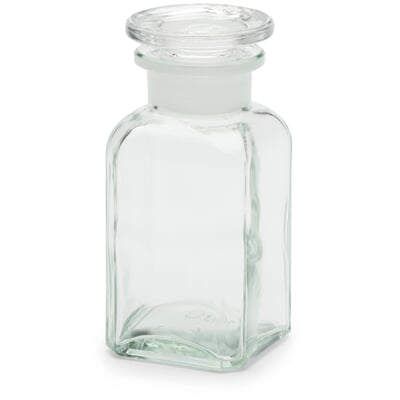 Vierkantflasche Glas, Volumen 100 ml, Farblos
