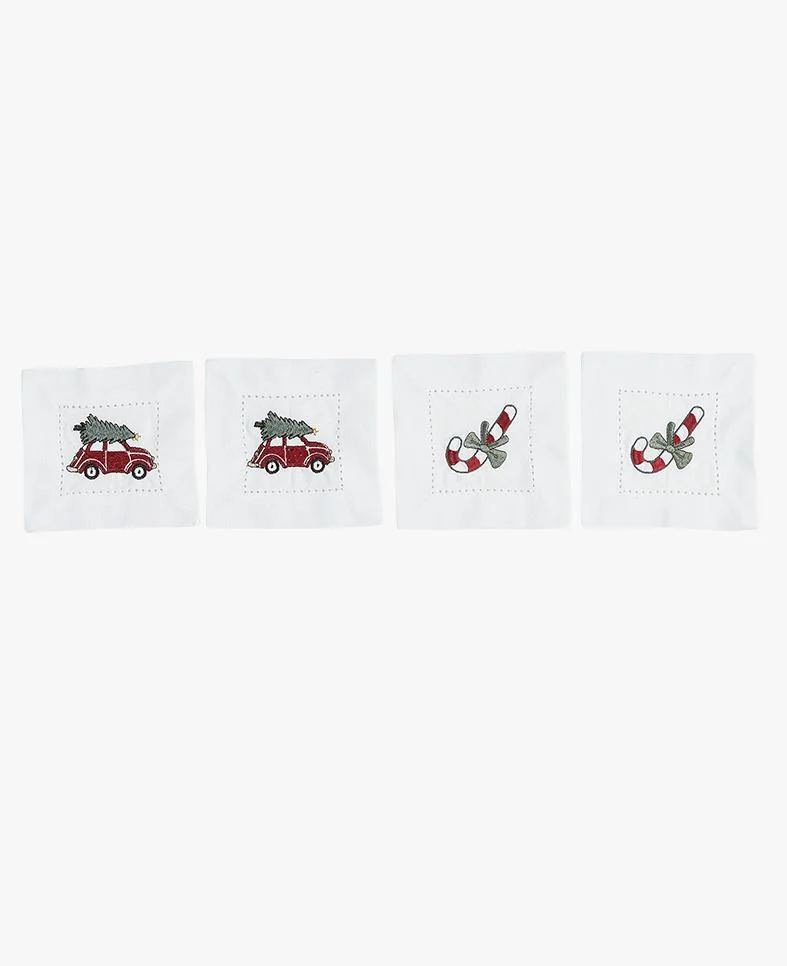 4 pk drikkebrikke hvit - 13x13 cm