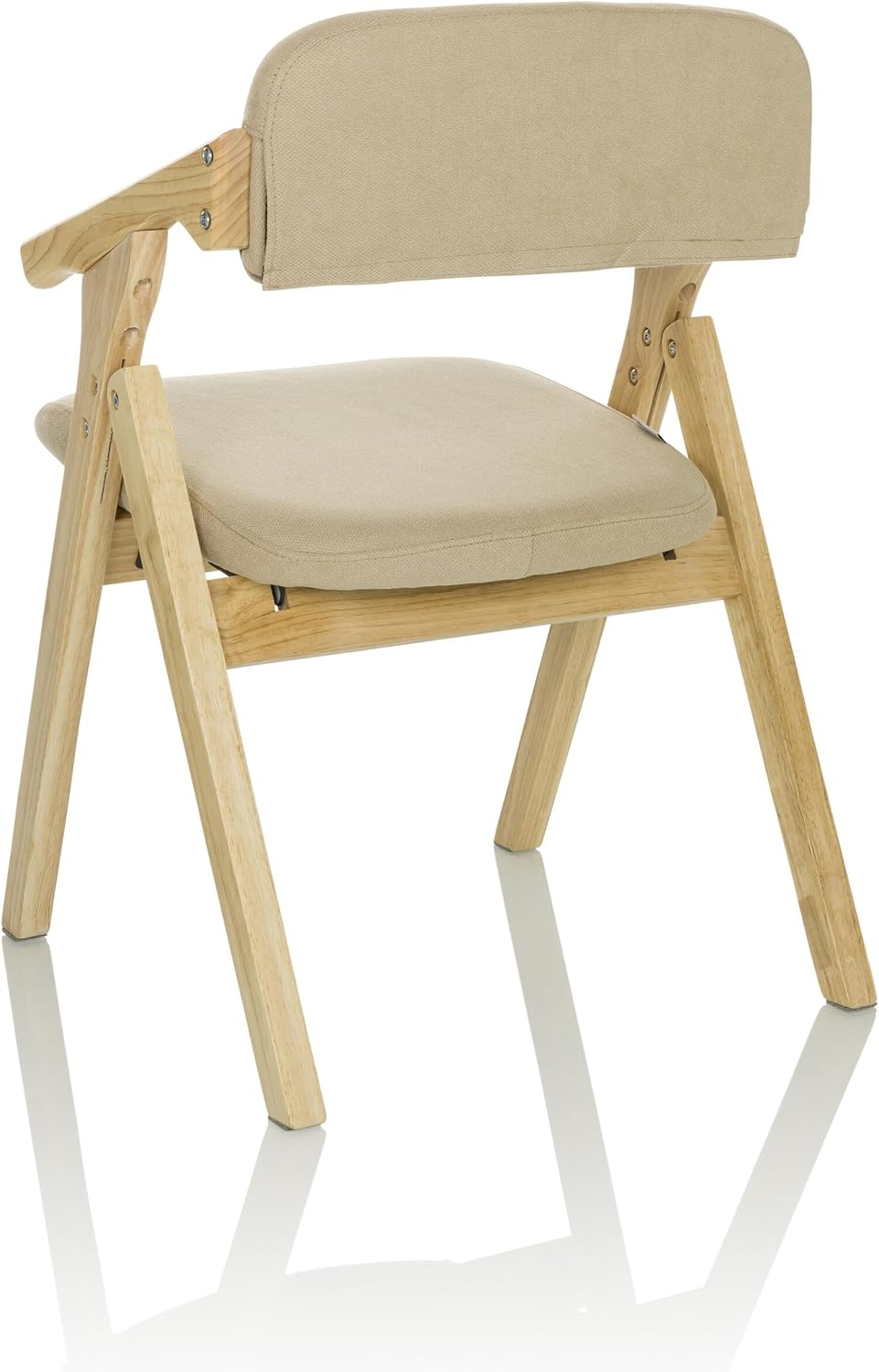 hjh OFFICE Holz-Klappstuhl gepolstert SCANDIO Besucherstuhl Faltstuhl aus Holz klappbar, bis 120 kg, Beige, 729443