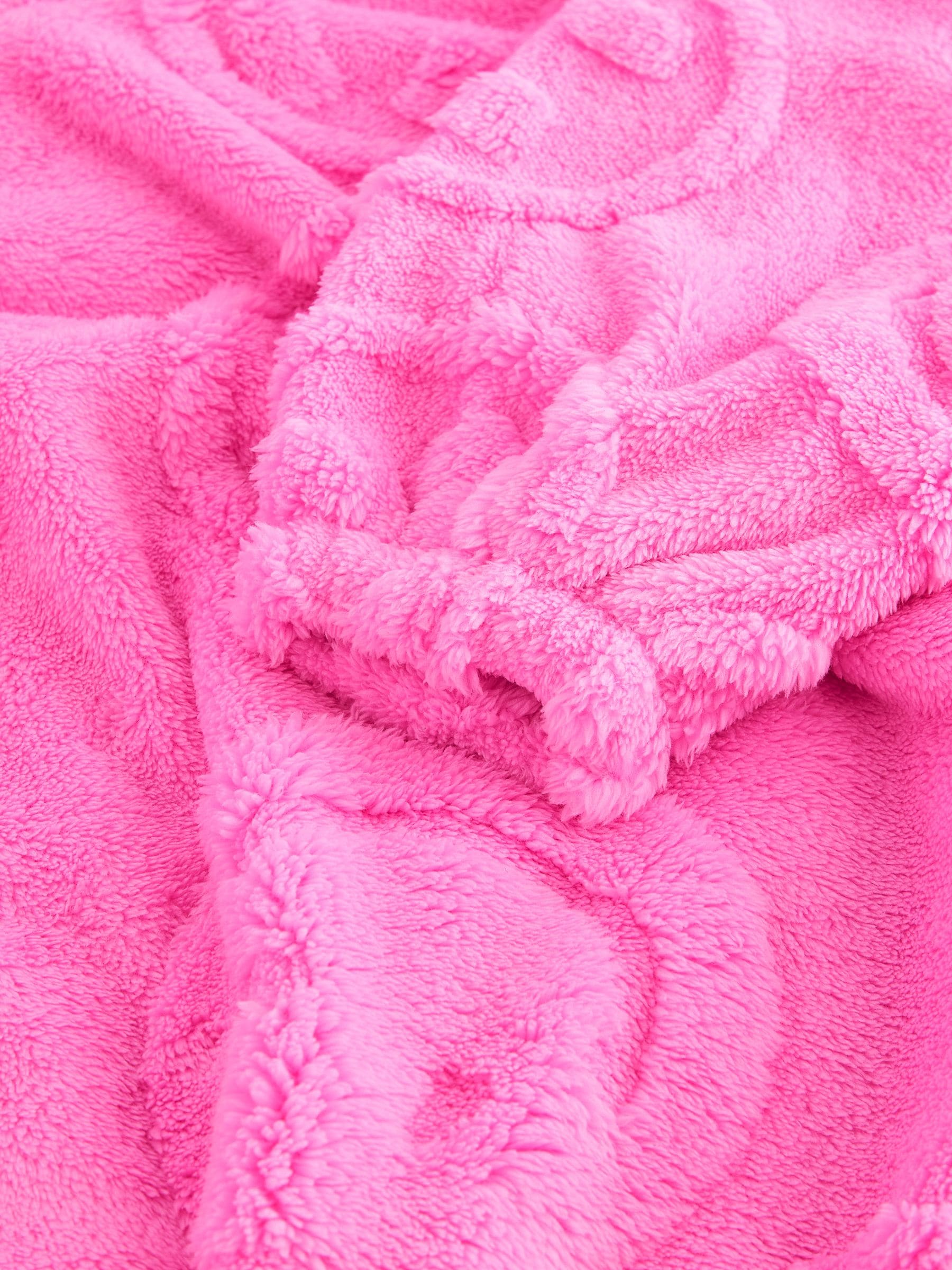 Roze Happy Face - Jacquard fleecedeken met capuchon (3-16jr)