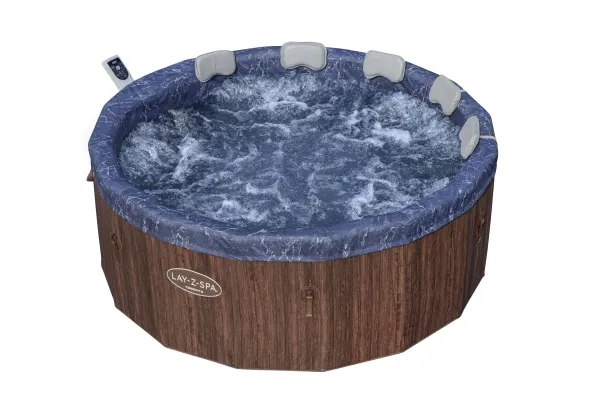 Bestway Lay-Z-Spa 6001W, 1250 L, 7 person(er), Rund, Boble/Jet massage, ABS, Polypropylen (PP), Polyvinylchlorid (PVC), Brun