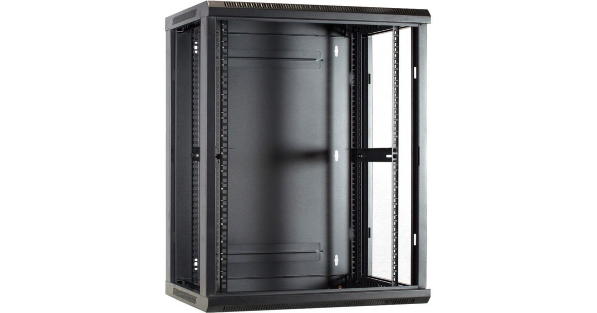 DSI15U wandkast met glazen deur - DS6615 server rack  (Zwart, 600 x 600 x 770mm)